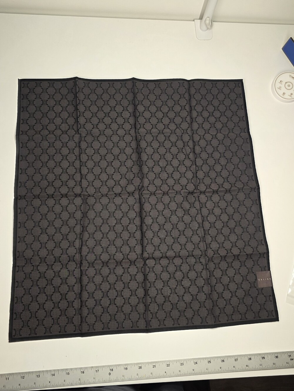 NWT Celine Monogram Scarf in Gray & Black